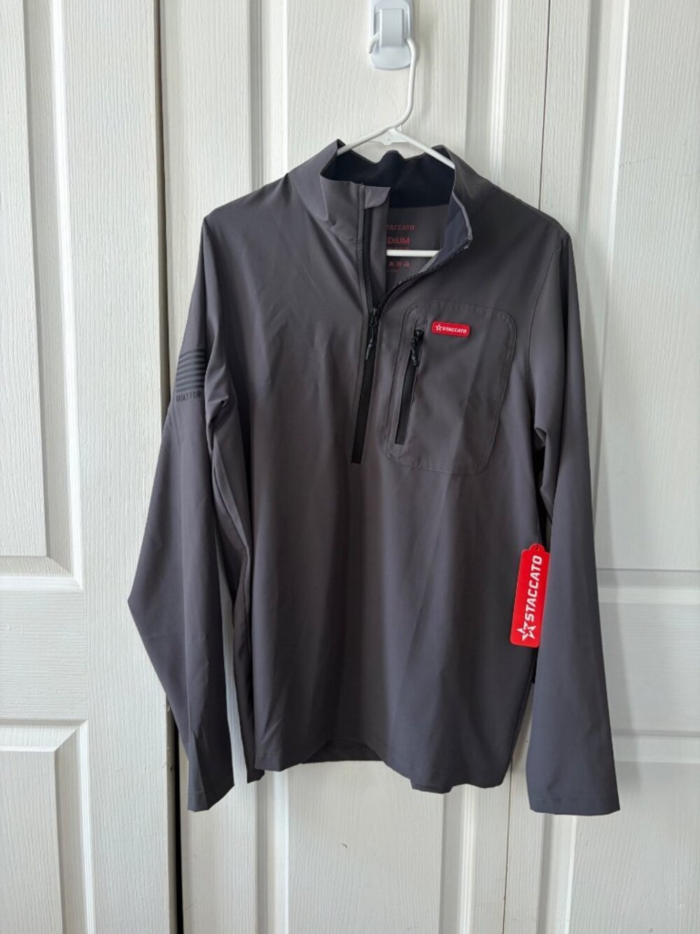 Staccato Charcoal Gray Quarter-Zip Long Sleeve Lightweight Performance